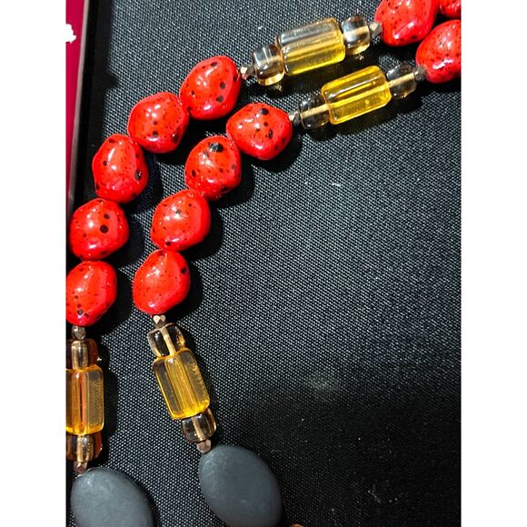 Wendy Gell Signed Amber Bead Adjustable Necklace - Picture 3 of 5